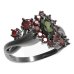 BG prsten s oválným kamenem 504-P - Kov: Stříbro 925 - rhodium, Kámen: Granát