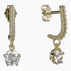 BG zlaté náušnice 875 Žluté zlato - 585 Diamant