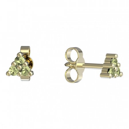 BeKid, Gold kids earrings -773 - Switching on: Puzeta, Metal: Yellow gold 585, Stone: Green cubic zircon