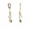 BG earring oval 627-P93 - Metal: Silver - gold plated 925, Stone: Moldavite and cubic zirconium