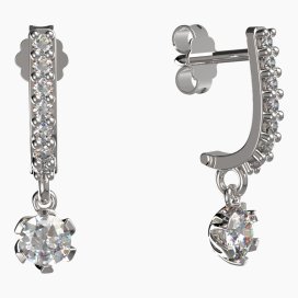 BG zlaté diamantové náušnice 870 Bílé zlato - 585 Diamant lab-grown