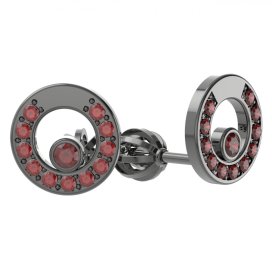 BG náušnice s granátem 1579 Stříbro 925 - ruthenium (30-90dní) Granát