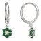 BeKid, Gold kids earrings -109 - Switching on: Circles 12 mm, Metal: White gold 585, Stone: Green cubic zircon