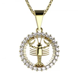 BeKid dětský zlatý přívěsek 045 rak Žluté zlato - 585 Diamant