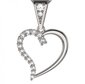 BG zlatý diamantový přívěšek srdíčko 1258 Bílé zlato - 585 Diamant lab-grown