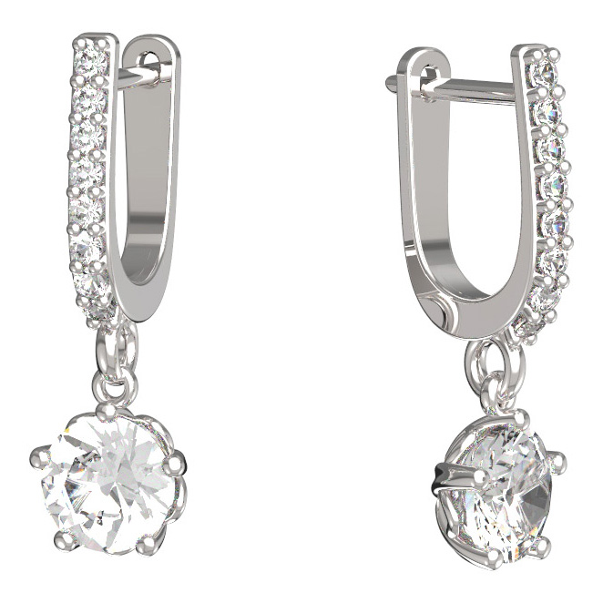 BeKid dětské náušnice 875 Bílé zlato - 585 Diamant