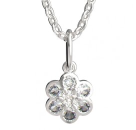 BeKid dětský přívěšek šestilístek 866 Bílé zlato - 585 Diamant