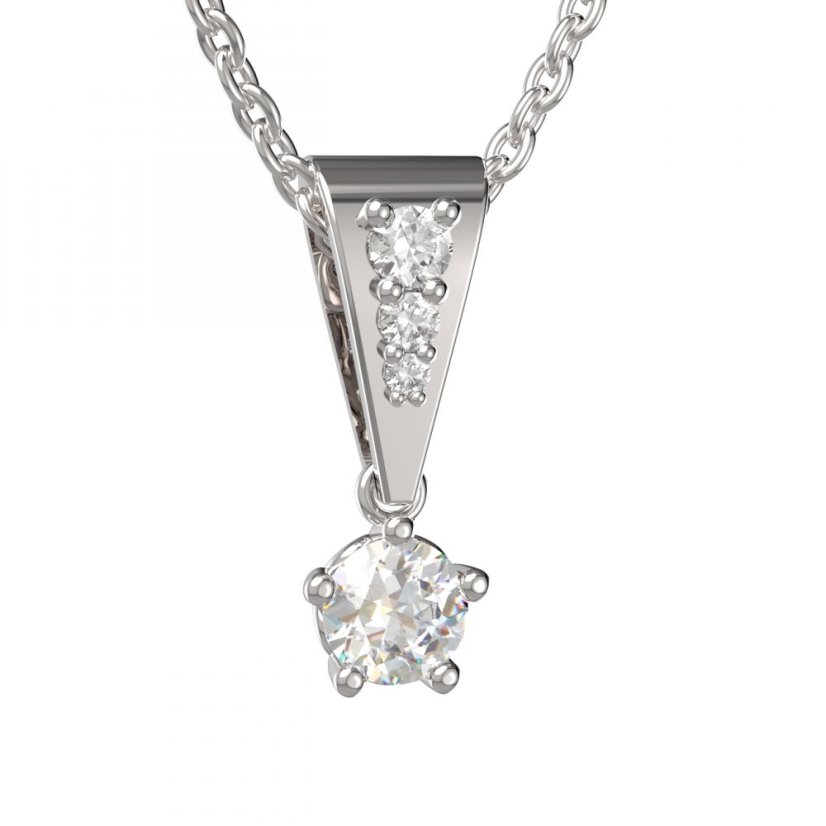 BG zlatý přívěšek 874 Bílé zlato - 585 Diamant