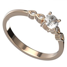 BG zlatý diamantový prstýnek 1125 /zásnubní-snubní/ Růžové zlato 585 (30-90dní) Diamant lab-grown