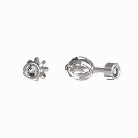 BeKid dětské náušnice 767 Bílé zlato - 585 Diamant