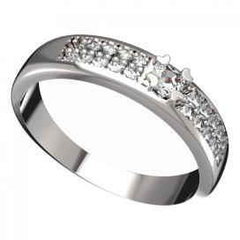 BG zlatý diamantový prstýnek 883 F Bílé zlato - 585 Diamant lab-grown