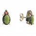 BG garnet earring 712+ - Switching on: Puzeta, Metal: Silver 925 - rhodium, Stone: Moldavit and garnet