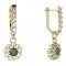 BG circular earring 453-94 - Metal: Silver - gold plated 925, Stone: Moldavit and garnet