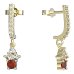 BeKid, Gold kids earrings -159 - Switching on: Pendant hanger, Metal: Yellow gold 585, Stone: Red cubic zircon