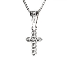 BG zlatý diamantový přívěšek křížek 580 Bílé zlato - 585 Diamant lab-grown