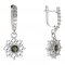 BG circular earring 030-84 - Metal: Silver 925 - rhodium, Stone: Moldavit and garnet