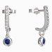 BeKid, Gold kids earrings -101 - Switching on: Pendant hanger, Metal: White gold 585, Stone: Dark blue cubic zircon
