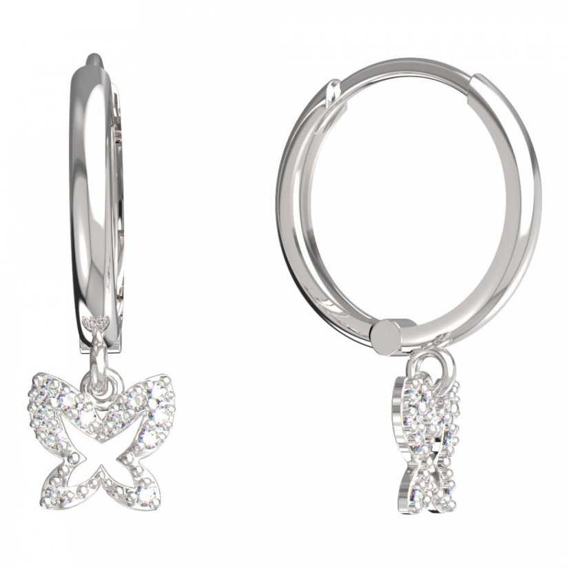 BeKid dětské náušnice motýlek 846 Bílé zlato - 585 Diamant