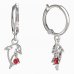 BeKid, Gold kids earrings -1183 - Switching on: Circles 12 mm, Metal: White gold 585, Stone: Red cubic zircon