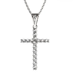 BG zlatý přívěšek křížek 259 Bílé zlato - 585 Diamant