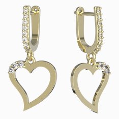 BeKid dívčí náušnice srdíčko 1261 Žluté zlato - 585 Bílý kubický zirkon