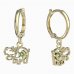 BeKid, Gold kids earrings -1188 - Switching on: Circles 12 mm, Metal: Yellow gold 585, Stone: Green cubic zircon