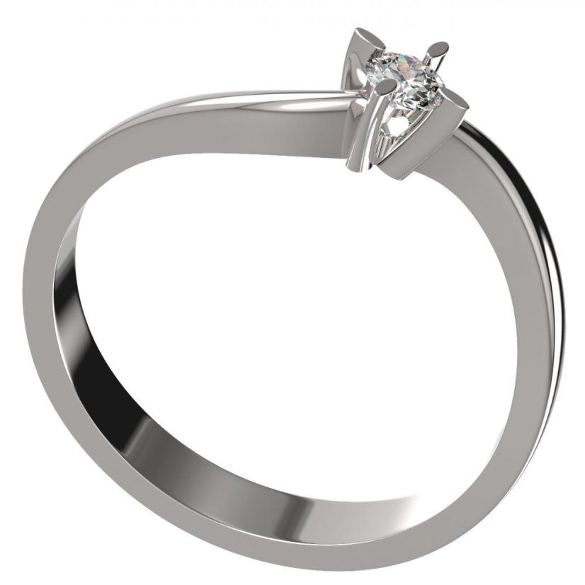 BG zlatý diamantový prstýnek 780 Bílé zlato - 585 Diamant lab-grown