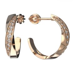 BG zlaté náušnice polokruh 1361 Růžové zlato 585 (30-90dní) Diamant