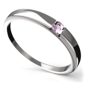 BG zlatý prstýnek 796 Bílé zlato - 585 Růžový kubický zirkon