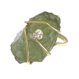 BG prsten přírodní kámen-Vltavín 007