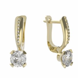 BG zlaté náušnice 558 Žluté zlato - 585 Diamant