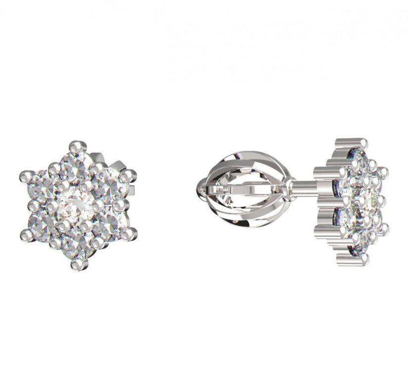 BeKid dětské náušnice hvězdička 109 Bílé zlato - 585 Diamant