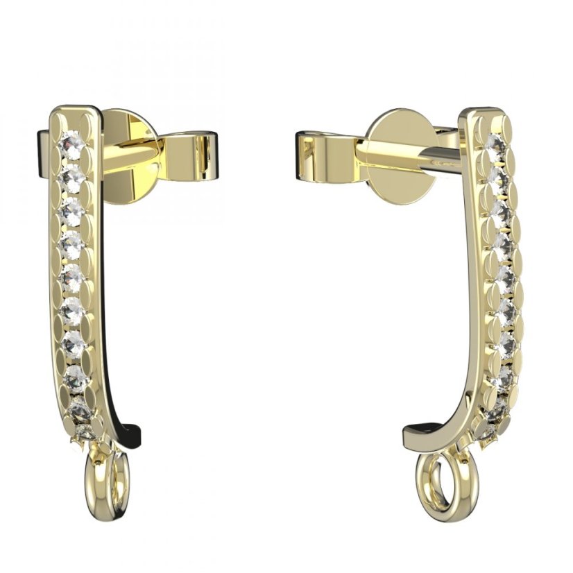 BG zlatý závěs dámské náušnice /89 Žluté zlato - 585 Diamant