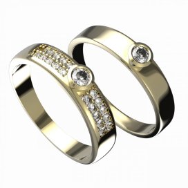 BG zlatý diamantový snubní prsten F/550m Růžové zlato 585 (30-90dní) Diamant lab-grown