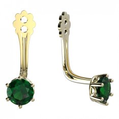 BeKid zlatý kompoment dětské náušnice 4MM - 4 Žluté zlato - 585 Zelený kubický zirkon