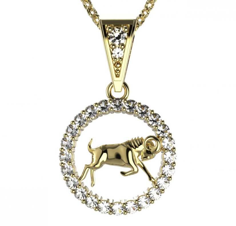 BG zlatý přívěšek Beran 052 Žluté zlato - 585 Diamant