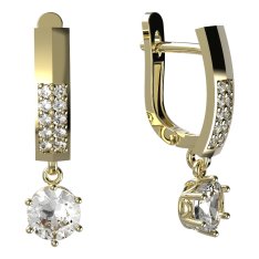BG zlaté náušnice 1295 Žluté zlato - 585 Diamant