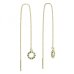 BeKid, Gold kids earrings -836 - Switching on: Chain 9 cm, Metal: Yellow gold 585, Stone: Green cubic zircon