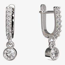 BG zlaté náušnice 722 Bílé zlato - 585 Diamant