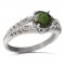 BG prsten s kulatým kamenem 473-G - Kov: Stříbro 925 - rhodium, Kámen: Vltavín a granát