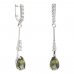 BG earring drop stone  494-B93 - Metal: Silver 925 - rhodium, Stone: Garnet