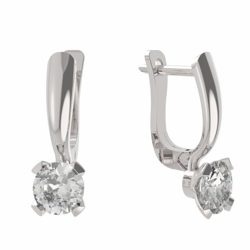 BG zlaté náušnice 558 Bílé zlato - 585 Diamant