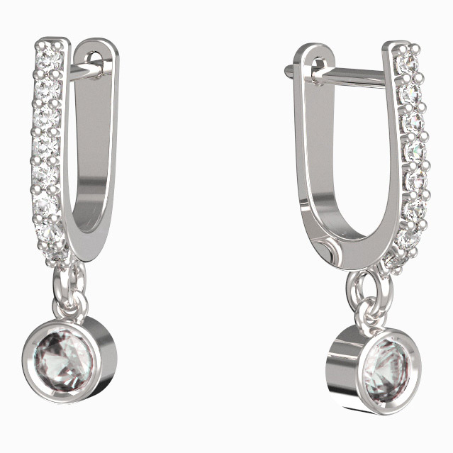 BG zlaté náušnice 769 Bílé zlato - 585 Diamant