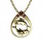 BG garnet pendant - 047 Fish - Metal: White gold 585, Stone: Garnet