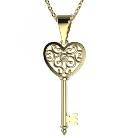 BG zlatý (stříbrný) klíček 611 Růžové zlato 585 (30-90dní) Bílý kubický zirkon