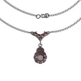 BG náhrdelník 992 Stříbro 925 - ruthenium (30-90dní) Granát