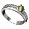 BG vltavínový prsten 560F - Kov: Žluté zlato 585, Kámen: Vltavín a  kubický zirkon