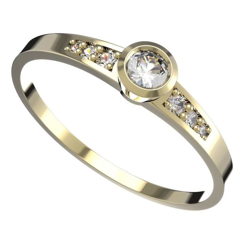 BG zlatý prstýnek 551 J Žluté zlato - 585 Diamant