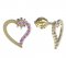 BeKid, Gold kids earrings -1252 - Switching on: Pendant hanger, Metal: Yellow gold 585, Stone: White cubic zircon