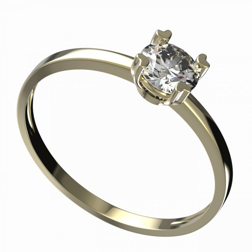 BG zlatý diamantový prstýnek 885 C Žluté zlato - 585 Diamant lab-grown